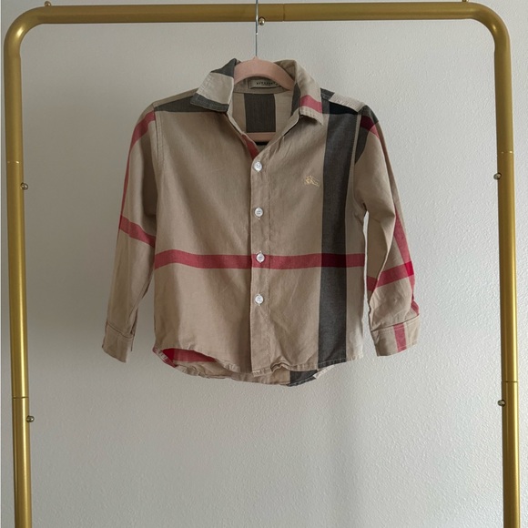 Burberry Nova Check Button Down Long Sleeve shirt Little Boys size 3T - Picture 1 of 5